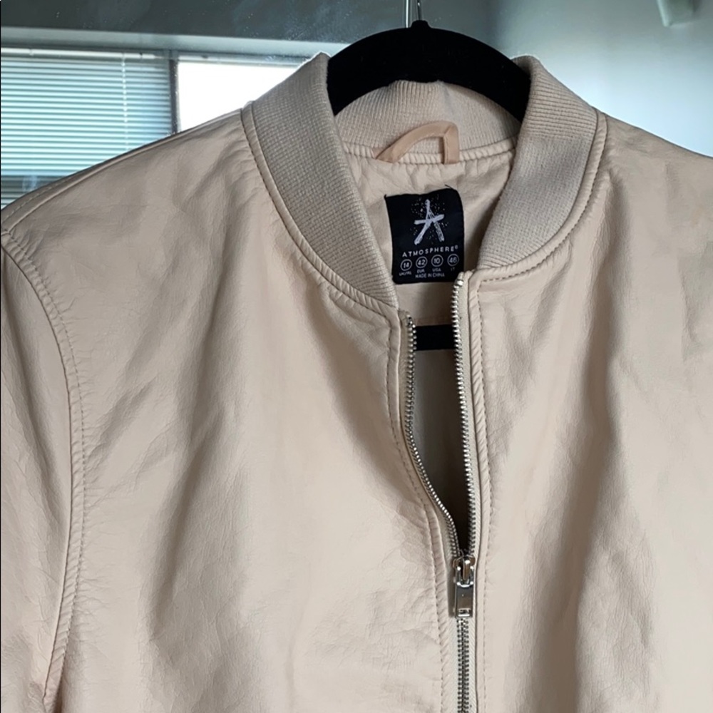 Faux Leather Bomber Jacket